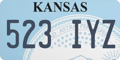 KS license plate 523IYZ
