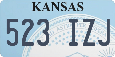 KS license plate 523IZJ