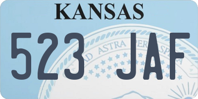 KS license plate 523JAF