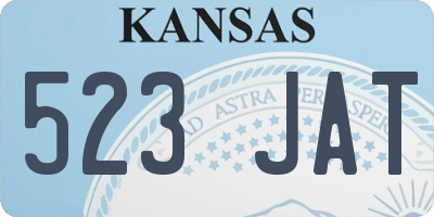 KS license plate 523JAT