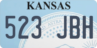 KS license plate 523JBH