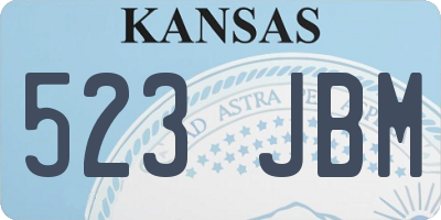 KS license plate 523JBM