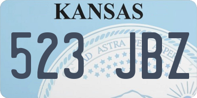 KS license plate 523JBZ