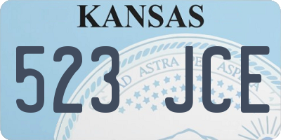 KS license plate 523JCE