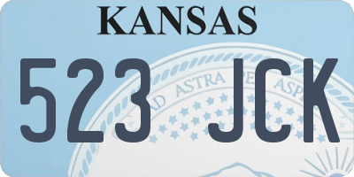 KS license plate 523JCK