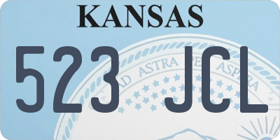 KS license plate 523JCL
