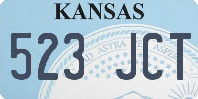 KS license plate 523JCT