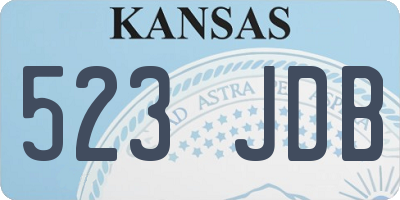 KS license plate 523JDB