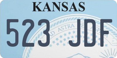 KS license plate 523JDF