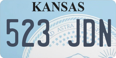 KS license plate 523JDN