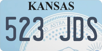 KS license plate 523JDS