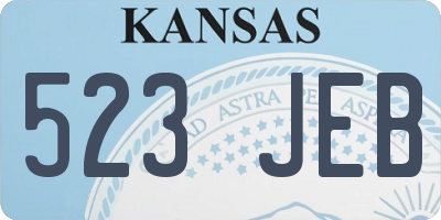 KS license plate 523JEB