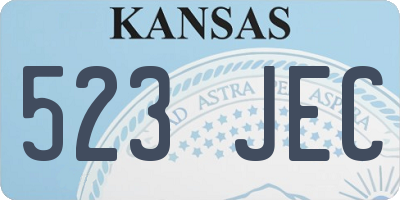 KS license plate 523JEC