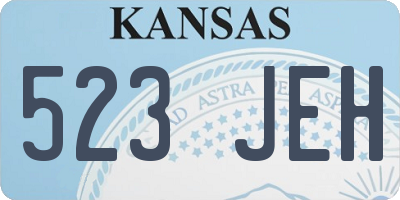 KS license plate 523JEH