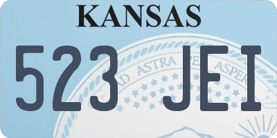 KS license plate 523JEI
