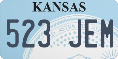 KS license plate 523JEM