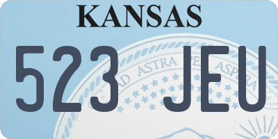 KS license plate 523JEU