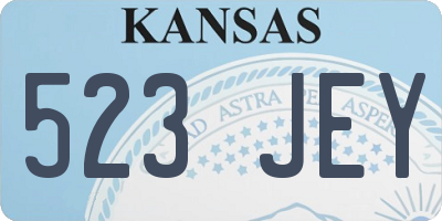 KS license plate 523JEY