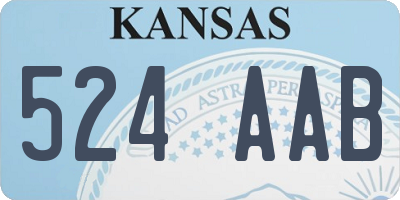 KS license plate 524AAB