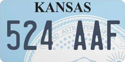KS license plate 524AAF