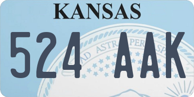 KS license plate 524AAK