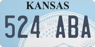 KS license plate 524ABA