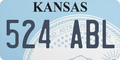 KS license plate 524ABL