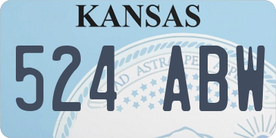 KS license plate 524ABW