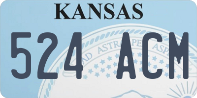KS license plate 524ACM