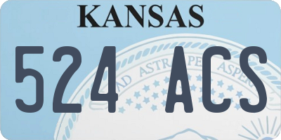 KS license plate 524ACS