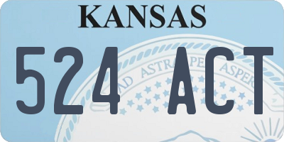 KS license plate 524ACT