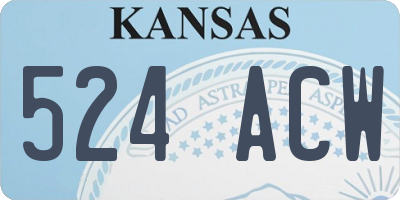 KS license plate 524ACW