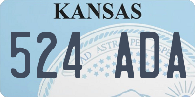 KS license plate 524ADA