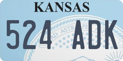 KS license plate 524ADK
