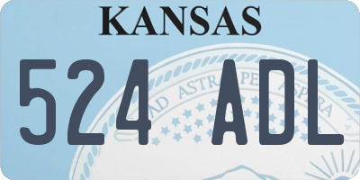 KS license plate 524ADL