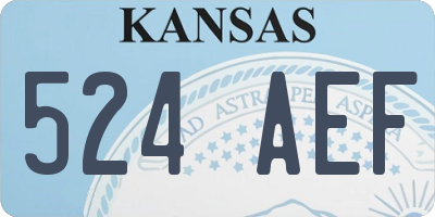 KS license plate 524AEF