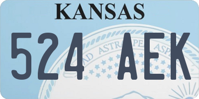 KS license plate 524AEK