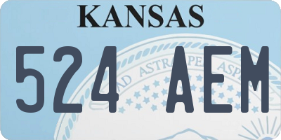 KS license plate 524AEM