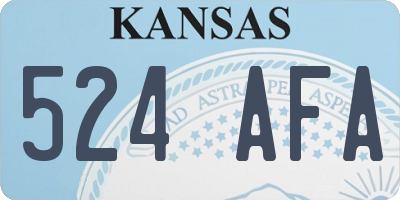 KS license plate 524AFA
