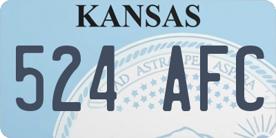 KS license plate 524AFC