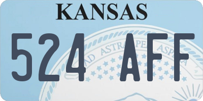 KS license plate 524AFF