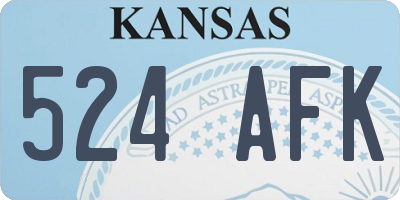 KS license plate 524AFK