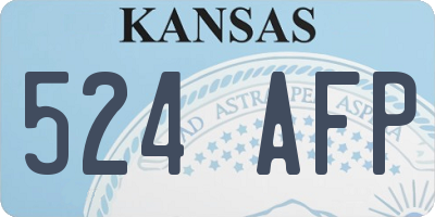 KS license plate 524AFP