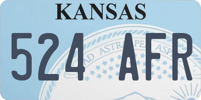 KS license plate 524AFR