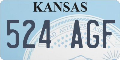 KS license plate 524AGF