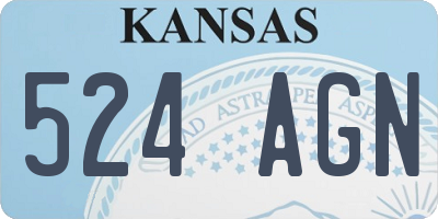 KS license plate 524AGN