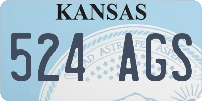 KS license plate 524AGS