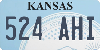 KS license plate 524AHI