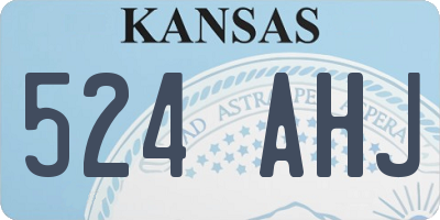 KS license plate 524AHJ