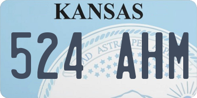 KS license plate 524AHM